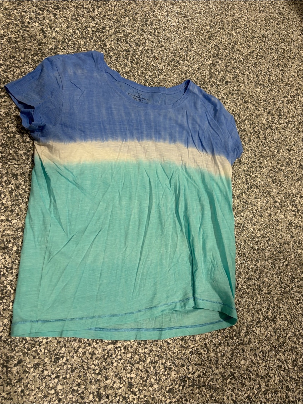 Vinegar vines Ombre Blue & Teal Short Sleeve Tee - Lightweight Casual Top